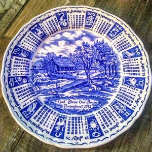 Meakin Staffordshire England Calendar Plate